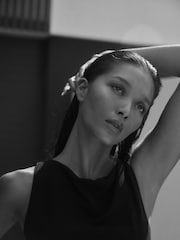 Black Twist Shoulder Jersey Top - Image 5 of 8