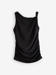Black Twist Shoulder Jersey Top - Image 6 of 8