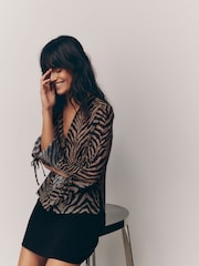 Zebra Long Sleeve Mesh Shirt - Image 1 of 8