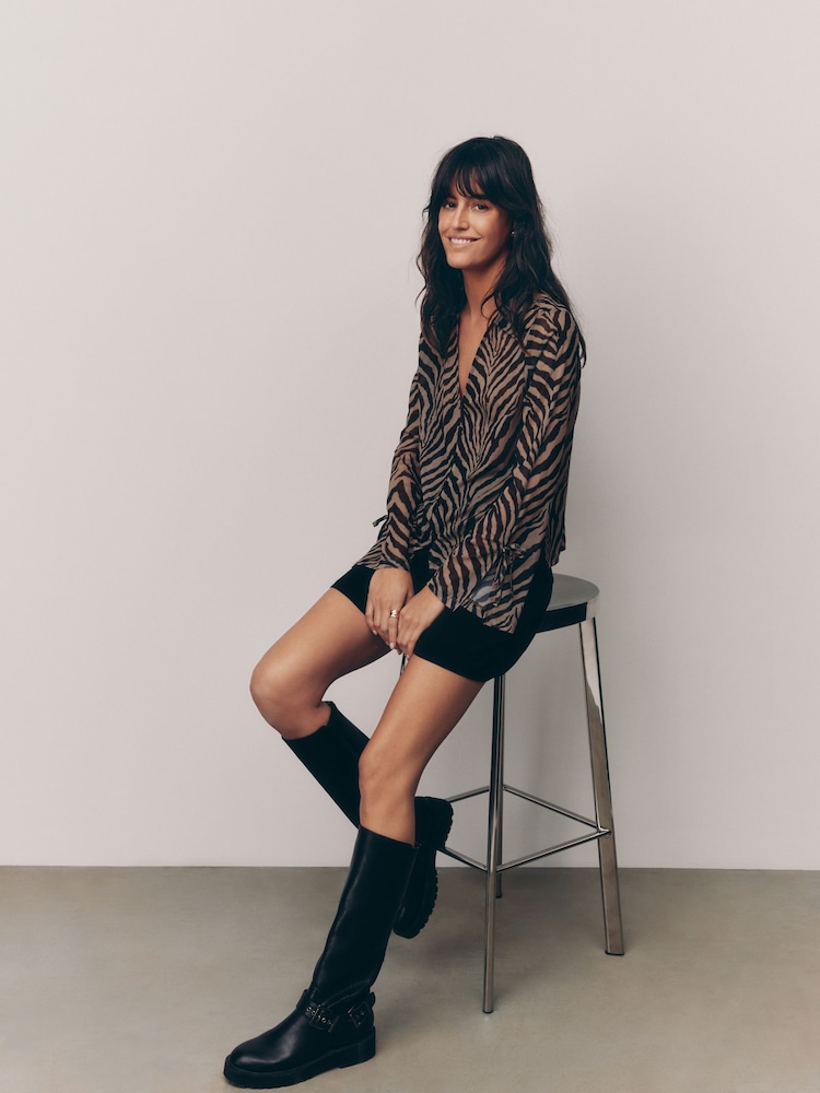 Zebra Long Sleeve Mesh Shirt - Image 4 of 8