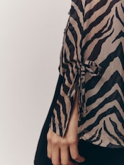 Zebra Long Sleeve Mesh Shirt - Image 5 of 8