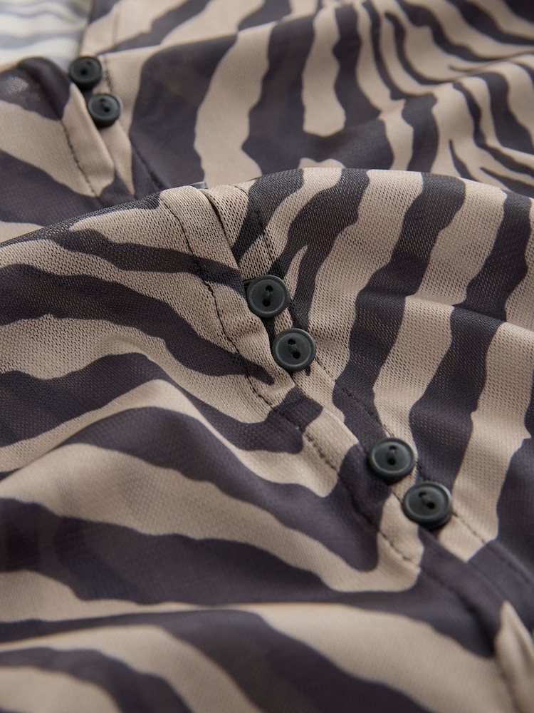 Zebra Long Sleeve Mesh Shirt - Image 8 of 8