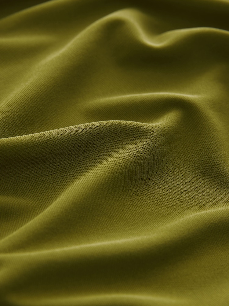 Olive Green Twist Shoulder Jersey Top - Image 6 of 8