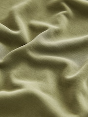 Olive Green Long Sleeve V-Neck Bubblehem Blouse - Image 7 of 7