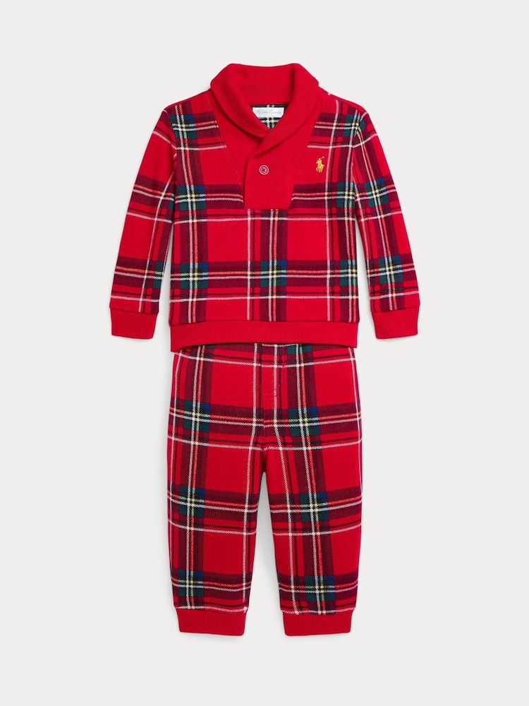 Polo Ralph Lauren Baby Red Tartan 100% Cotton Check Outfit Set - Image 1 of 2