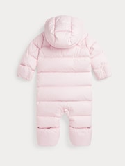 Polo Ralph Lauren Baby Navy Down Padded Hooded Romper Snowsuit - Image 3 of 3
