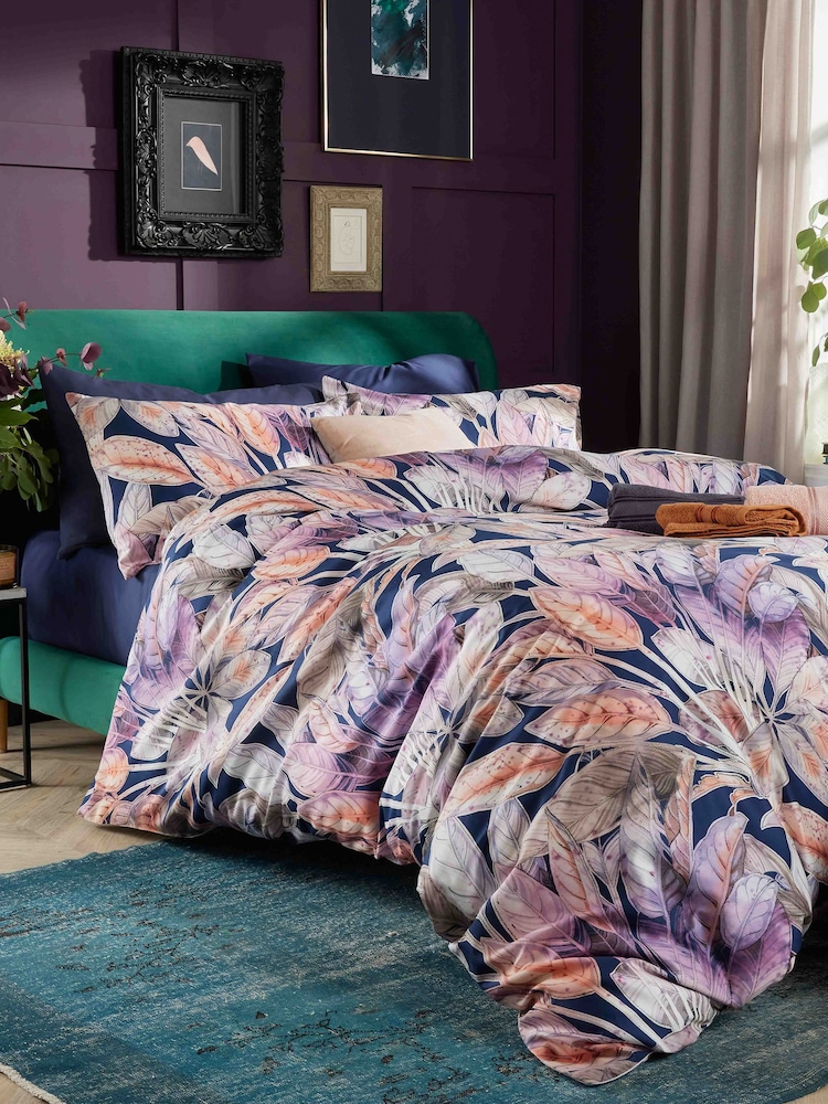 Vantona Multi Zanthe Leaves 100% Cotton Duvet Cover Set - Image 1 of 3