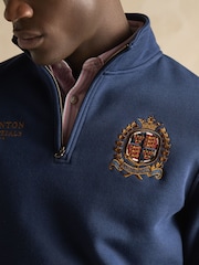 Joules Official Badminton Navy Quarter Zip Sweatshirt - Image 10 of 11