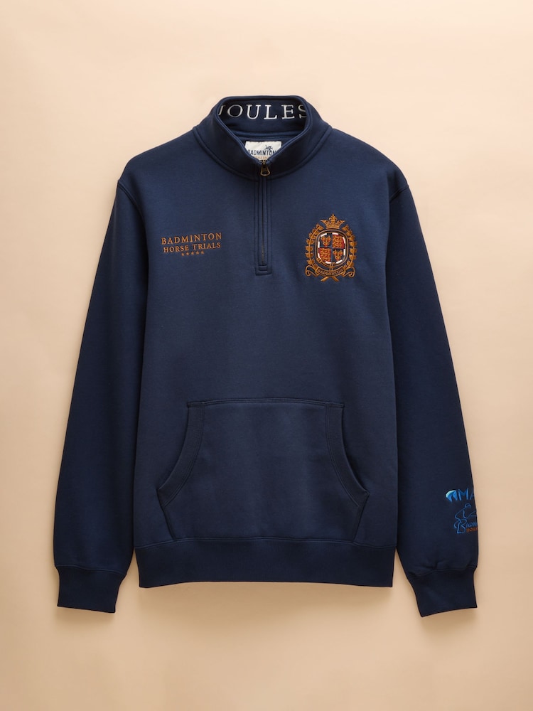 Joules Official Badminton Navy Quarter Zip Sweatshirt - Image 13 of 13 Joules Official Badminton Navy Quarter Zip Sweatshirt - Image 13 of 13