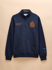 Joules Official Badminton Navy Quarter Zip Sweatshirt - Image 4 of 11