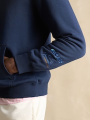 Joules Official Badminton Navy Quarter Zip Sweatshirt - Image 9 of 11