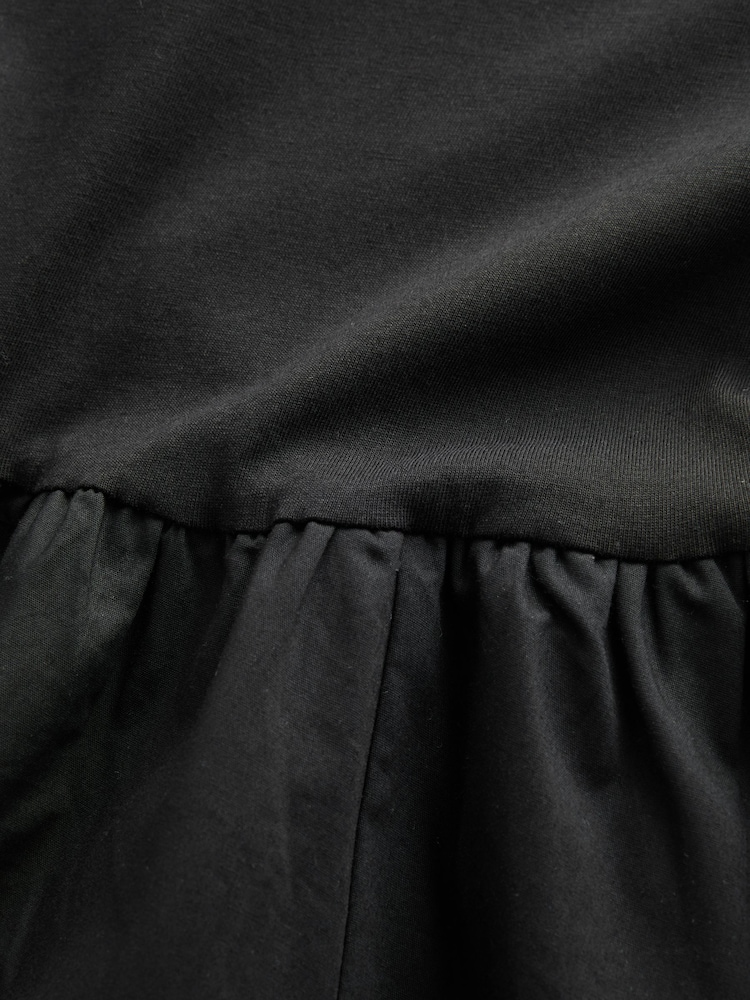 Noir - Peignoir mi-long Sans manche Racer Puffball 100% coton - Image 7 de 7