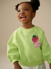 Green Printed Printed Sweatshirt and Barrel Leg Joggers Set (3mths-7yrs) - Image 3 of 11