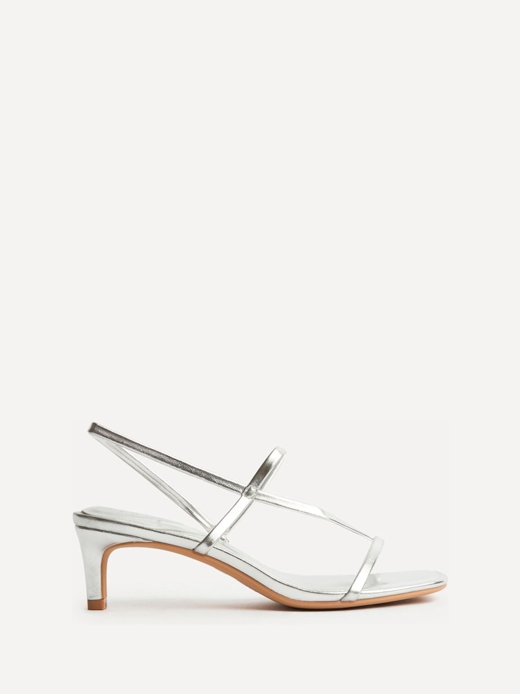 Linzi Silver Mode Strappy Kitten Heel Sandals - Image 2 of 5 Linzi Silver Mode Strappy Kitten Heel Sandals - Image 2 of 5