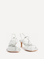 Linzi Silver Mode Strappy Kitten Heel Sandals - Image 3 of 5
