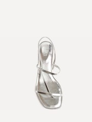Linzi Silver Mode Strappy Kitten Heel Sandals - Image 4 of 5