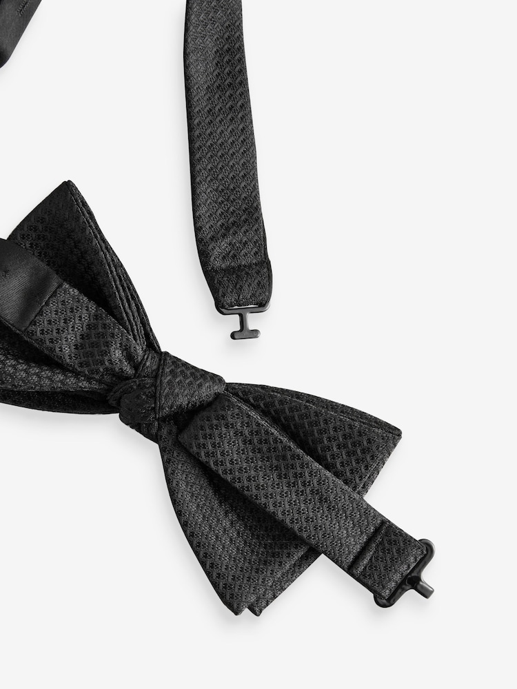 Black Textured Bow Tie - Image 4 of 4