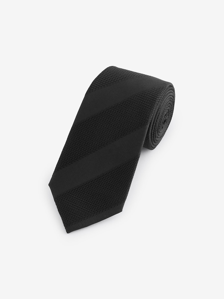 Black Stripe Silk Design Tie - Image 1 of 3 Black Stripe Silk Design Tie - Image 1 of 3