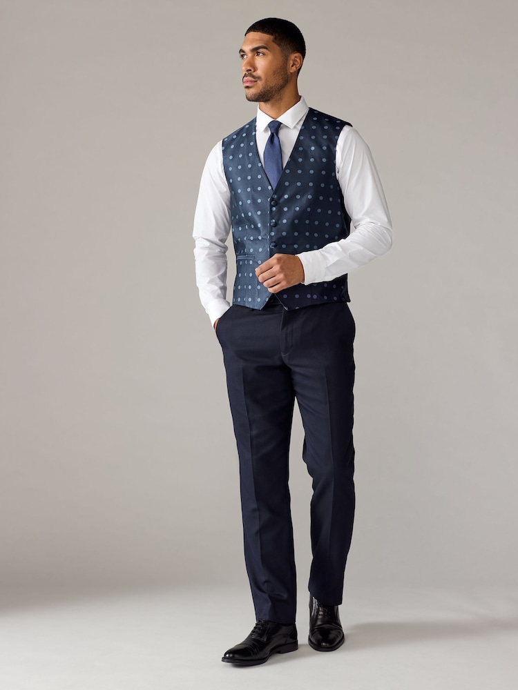 Blue Regular Fit Occasion Waistcoat - Image 2 of 8