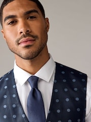 Blue Regular Fit Occasion Waistcoat - Image 4 of 8