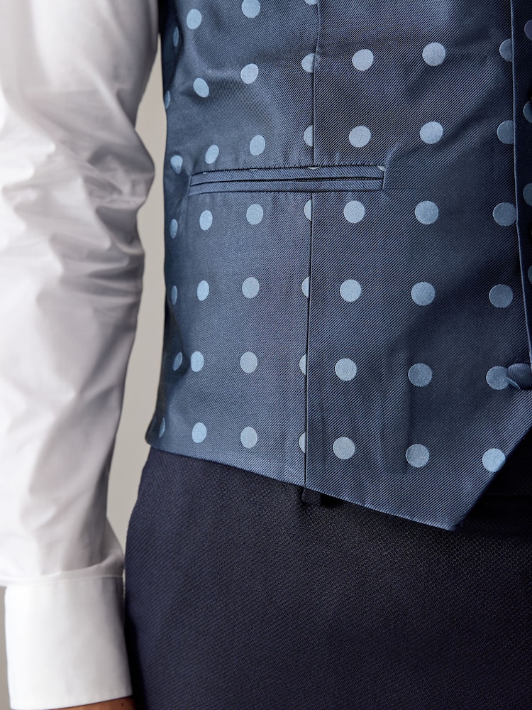 Blue Regular Fit Occasion Waistcoat - Image 5 of 8