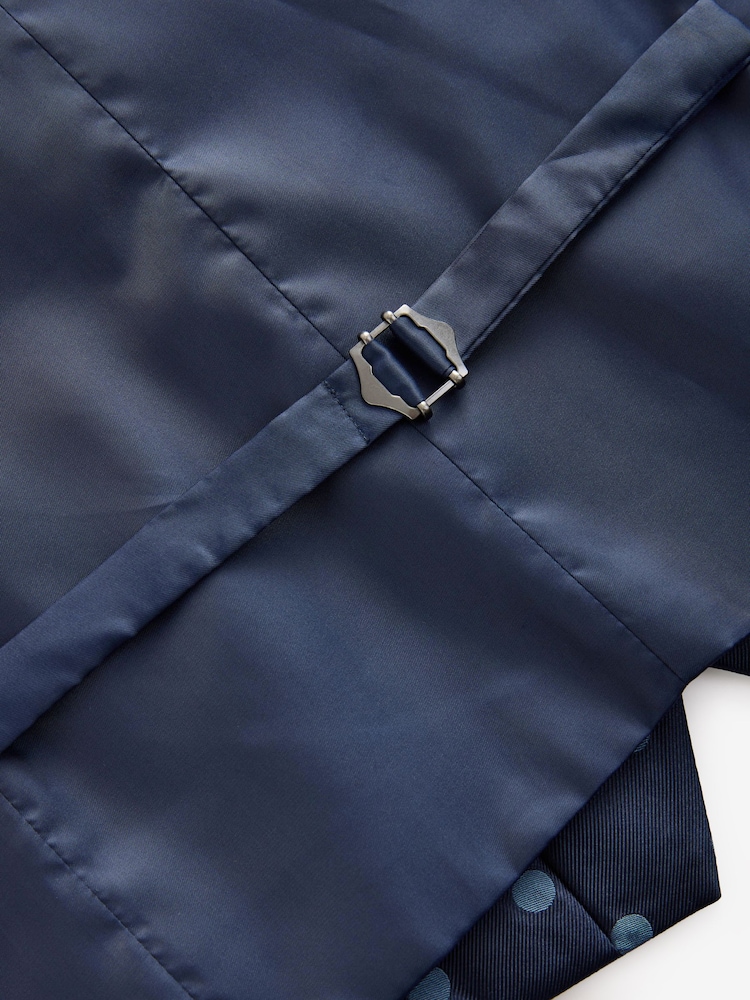 Blue Regular Fit Occasion Waistcoat - Image 8 of 8