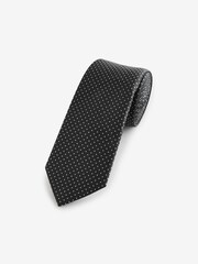 Black/White Polka Dot Skinny Slim Tie With Chain Keeperloop - Image 1 of 5