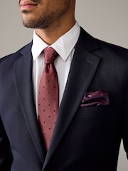 Rust Orange Polka Dot Slim Tie And Pocket Square Set - Image 1 of 6