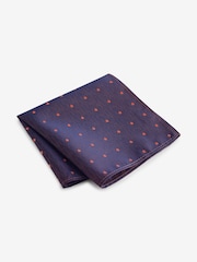 Rust Orange Polka Dot Slim Tie And Pocket Square Set - Image 3 of 6