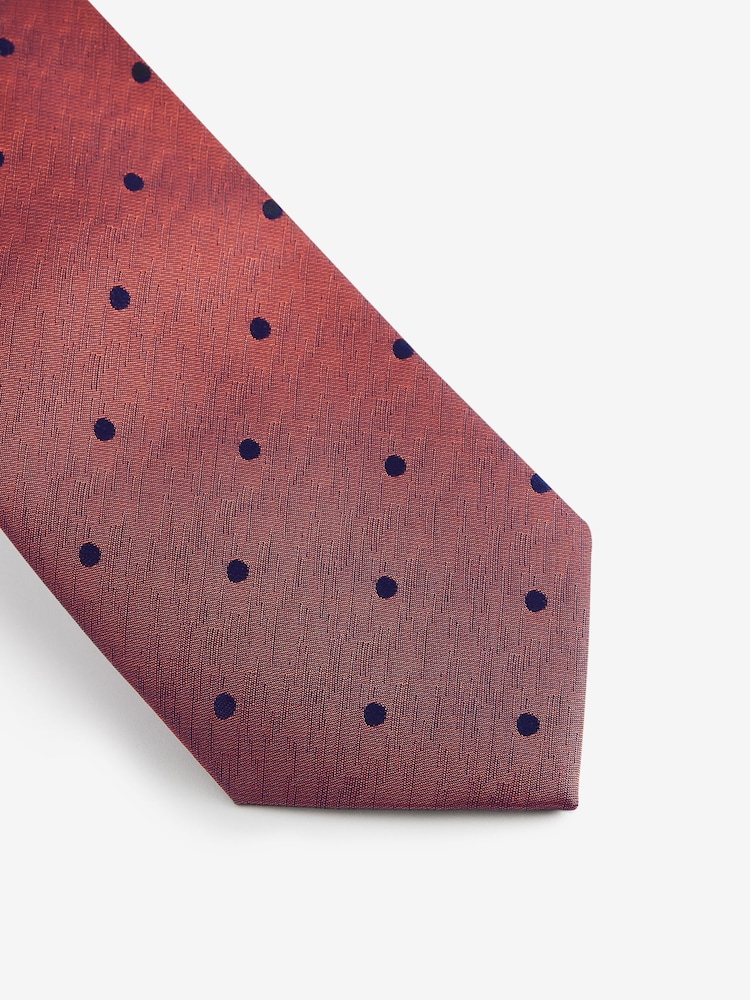 Rust Orange Polka Dot - mince - Tie Et Pocket Square Set - Image 4 of 6
