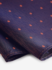 Rust Orange Polka Dot Slim Tie And Pocket Square Set - Image 6 of 6