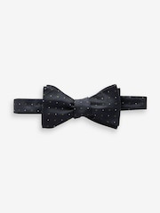 Black/Green Polka Dot Silk Self Bow Tie - Image 2 of 5