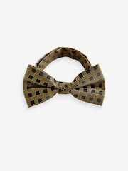 Black/Gold Glitter Geometric Bow Tie And Pocket Square Set - Image 6 of 8