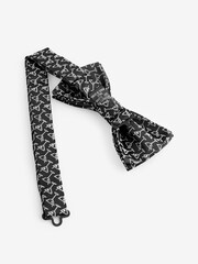 Black/White Martini Glass Bow Tie And Pocket Square Set - Image 2 of 7