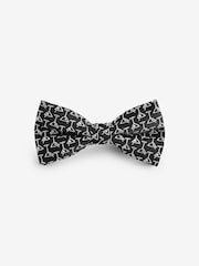 Black/White Martini Glass Bow Tie And Pocket Square Set - Image 4 of 7