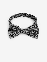 Black/White Martini Glass Bow Tie And Pocket Square Set - Image 5 of 7