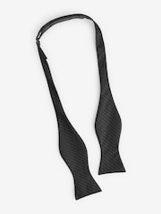 Black Textured Stripe Self Tie Bow Tie - Image 4 of 4