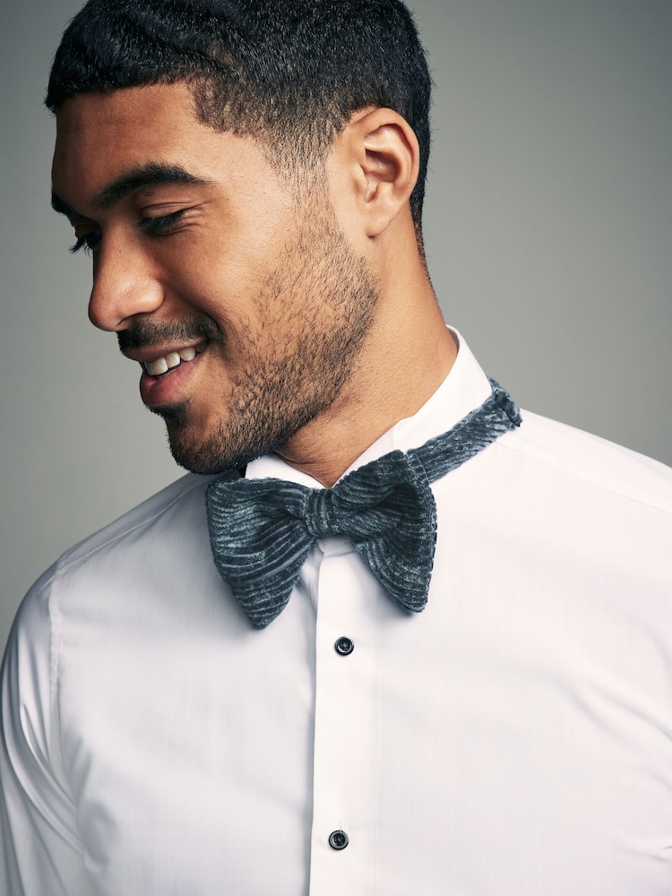 Grey Swirl Velvet Bow Tie - Image 1 of 6