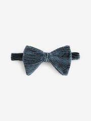 Grey Swirl Velvet Bow Tie - Image 3 of 6