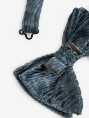 Grey Swirl Velvet Bow Tie - Image 6 of 6