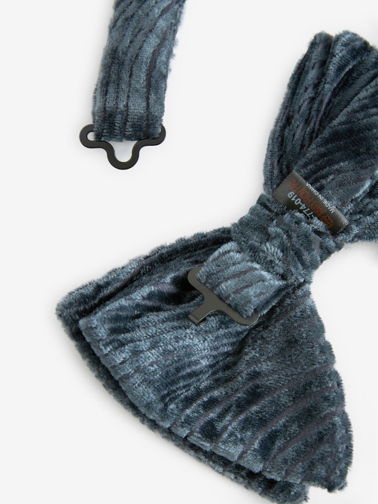 Grey Swirl Velvet Bow Tie - Image 6 of 6