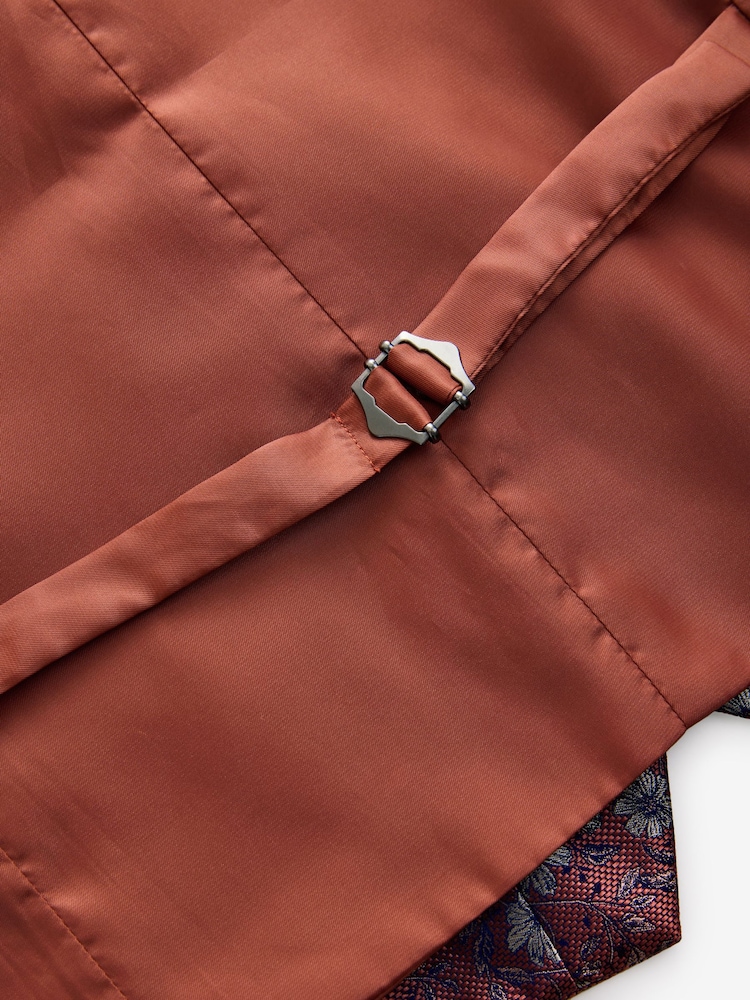 Orange Regular Fit Occasion Waistcoat - Image 7 of 7