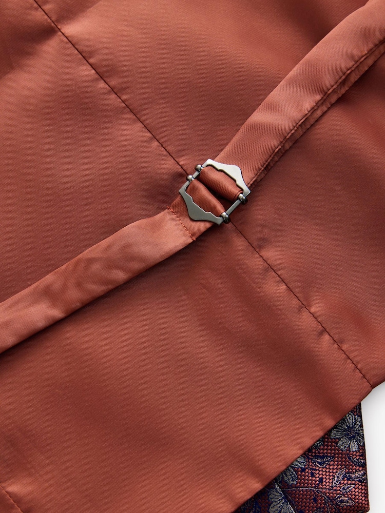 Orange Regular Fit Occasion Waistcoat - Image 6 of 6