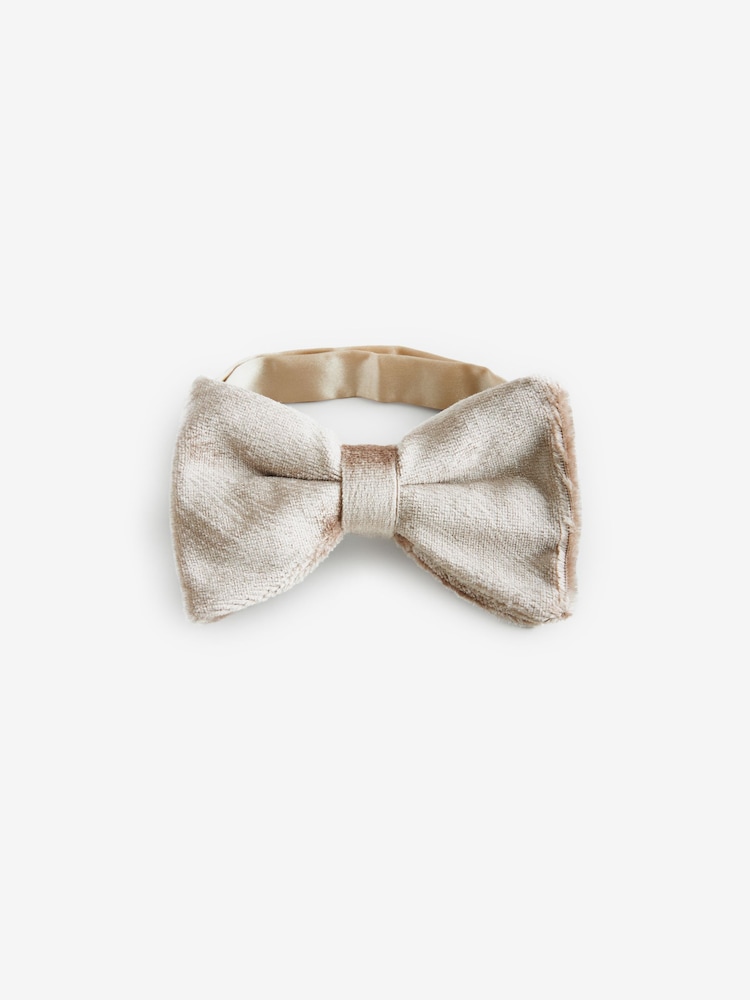 Champagne Gold Velvet Bow Tie - Image 4 of 6