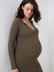JoJo Maman Bébé Rebrasta trudnička midi haljina dugih rukava - Slika 3 od 4