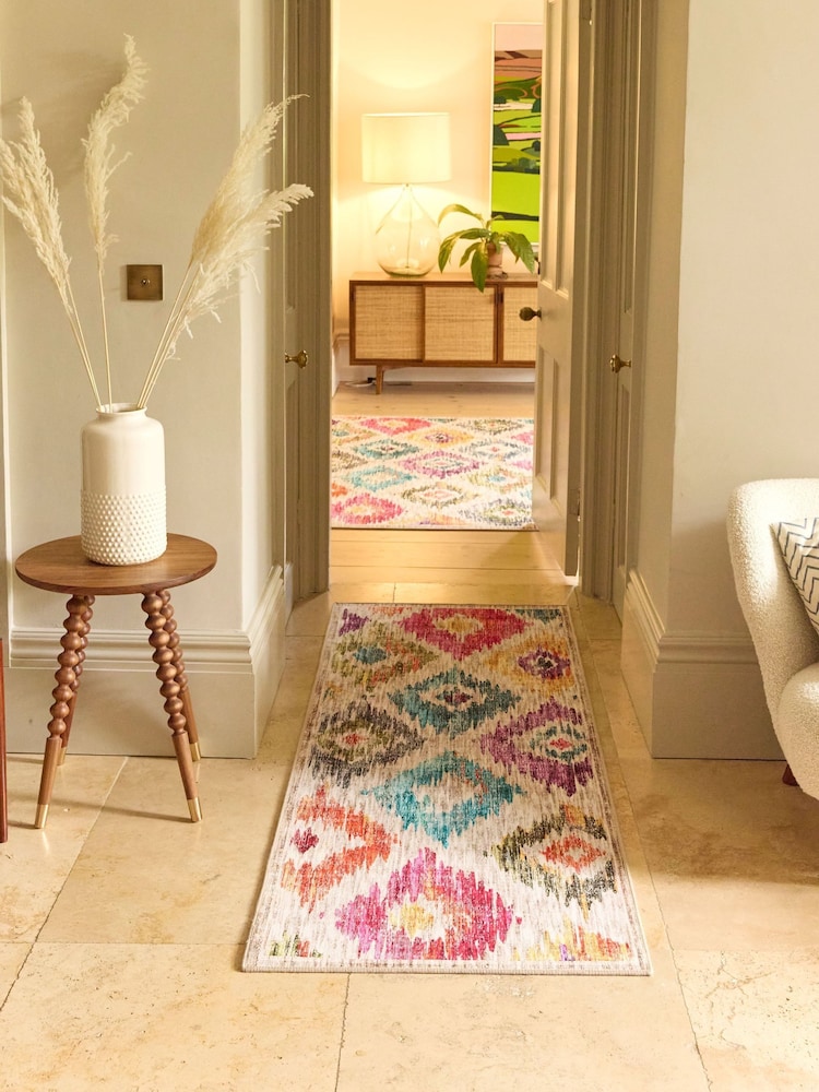 Hug Rug Multicolour Painted Ikat Runner - Image 1 of 3 Hug Rug Multicolour Painted Ikat Runner - Image 1 of 3