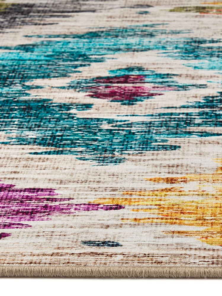 Hug Rug Multicolour Painted Ikat Runner - Image 3 of 3 Hug Rug Multicolour Painted Ikat Runner - Image 3 of 3