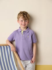 Joules Woody Purple Cotton Pique Polo Shirt - Image 1 of 7