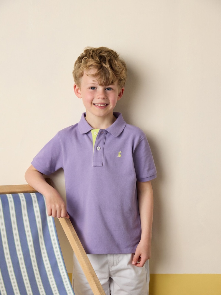 Joules Woody Purple Cotton Pique Polo Shirt - Image 1 of 7
