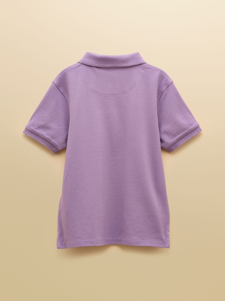 Joules Woody Purple Cotton Pique Polo Shirt - Image 2 of 6 Joules Woody Purple Cotton Pique Polo Shirt - Image 2 of 6